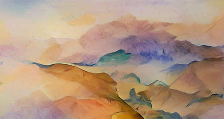 Abstract vibrant and colorful concept art, stock artistic background wallpaper, creative texture, wall decor interior art print impressionism mixed styleの写真素材