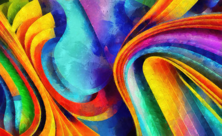 abstract colorful background with some smooth lines in it (see portfolio for more in this series)の写真素材