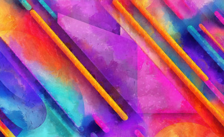Abstract watercolor background with multicolored stripes. hand-drawn illustration.