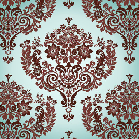 Seamless Damask floral background pattern. Vector illustration.のイラスト素材
