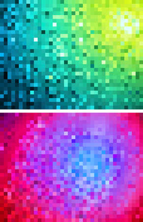 two bright abstract mosaic backgrounds. vector illustrationのイラスト素材