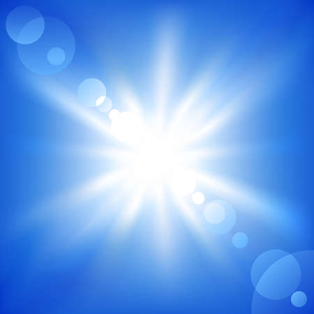 illustration of a sun on a blue skyのイラスト素材