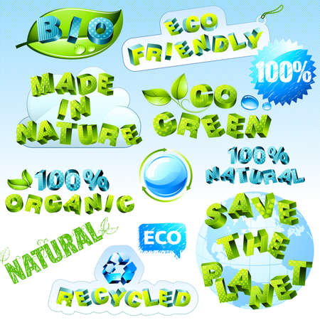 set of  eco iconsのイラスト素材