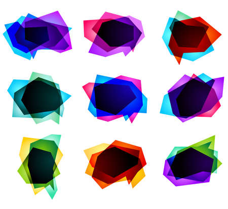 colorful polygon bubbles for speech. illustrationのイラスト素材