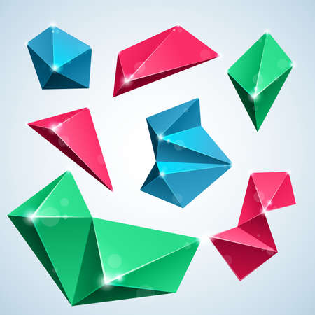 rumpled polygon bubbles for speech.   illustrationのイラスト素材