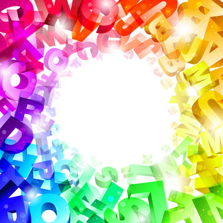  background illustration with rainbow lettersのイラスト素材