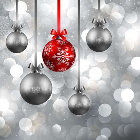 christmas background with baublesのイラスト素材