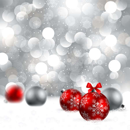 christmas background with baublesのイラスト素材