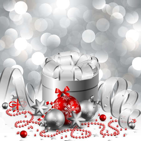 beautiful silver christmas backgroundのイラスト素材