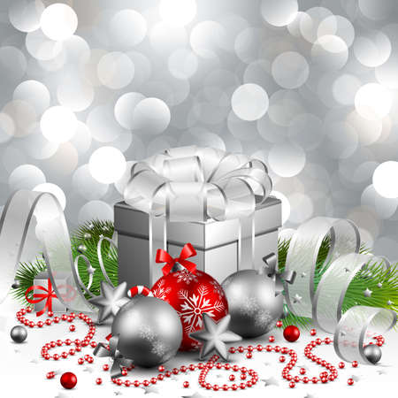 beautiful silver christmas backgroundのイラスト素材