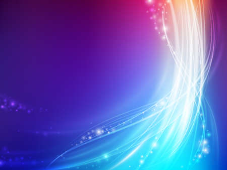abstract colorful glowing wave with sparkのイラスト素材