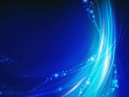 abstract blue glowing wave with sparkのイラスト素材