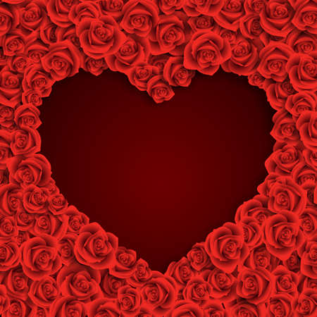 roses background with heart shapeのイラスト素材