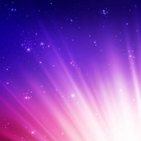 Sun rays on a colorful sky. Vector illustrationのイラスト素材