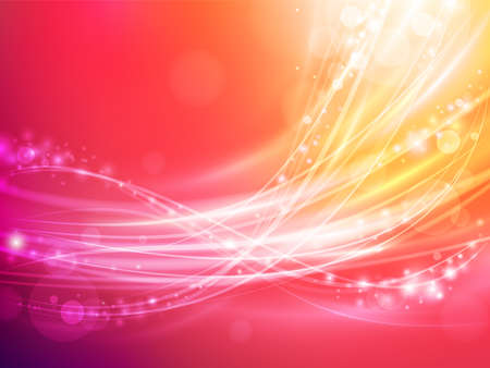 abstract wave with warm colors and sparksのイラスト素材