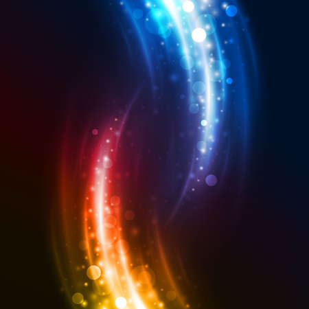 abstract wave with lightsのイラスト素材