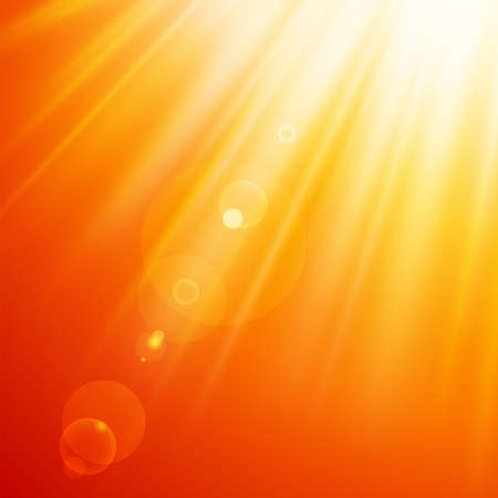 Warm sun light. Vector illustrationのイラスト素材