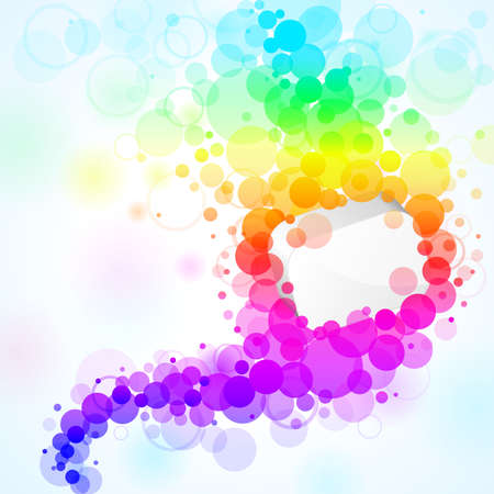 Colorful transparent rainbow bubbles background. Vector illustrationのイラスト素材