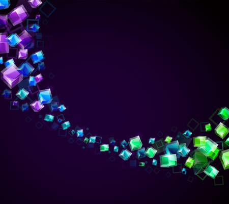 3d abstract background with transparent cubes - vector illustrationのイラスト素材
