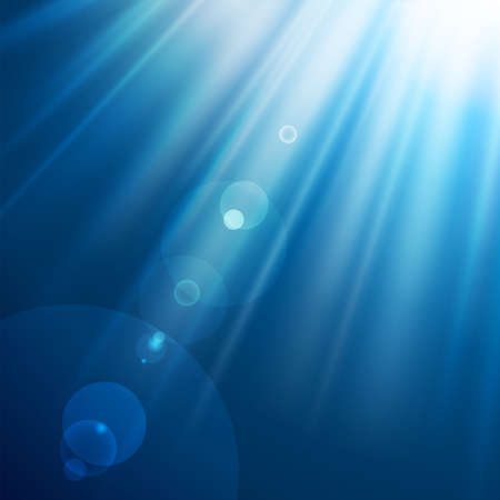 Sun on a blue sky. Vector illustrationのイラスト素材