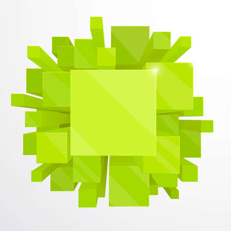 3d green abstract background - vector illustrationのイラスト素材