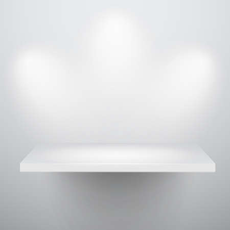3d isolated Empty shelf for exhibit. Vector illustration.のイラスト素材