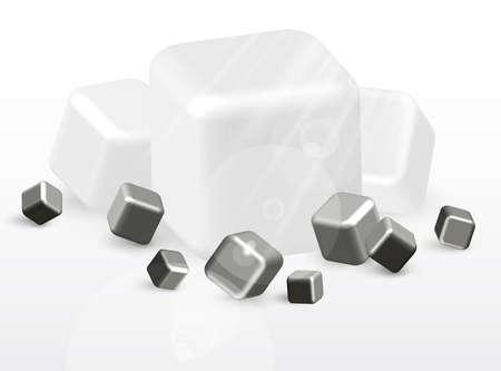 3d black and white abstract background with cubes - vector illustrationのイラスト素材