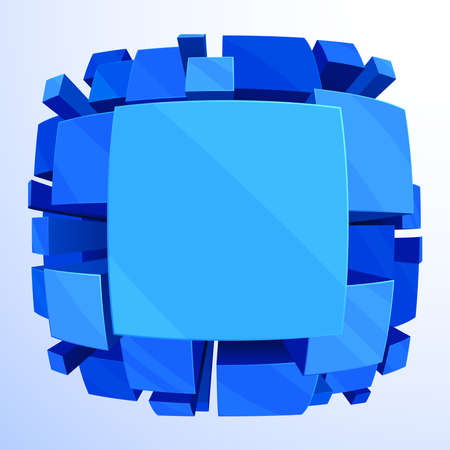 3d blue abstract background with fisheye effect a?? vector illustrationのイラスト素材