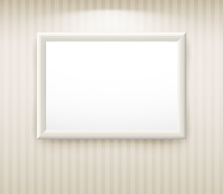 3d empty frame on the wall. Vintage backgroundのイラスト素材