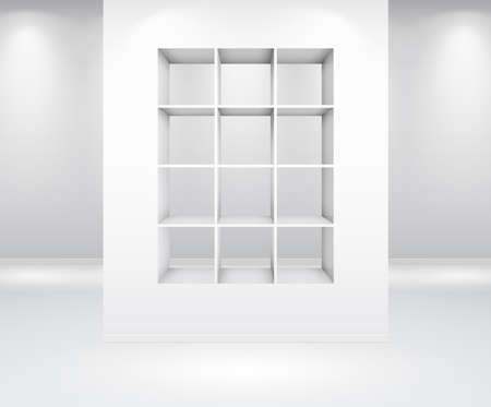 Gallery Interior with shelf inside the panelのイラスト素材