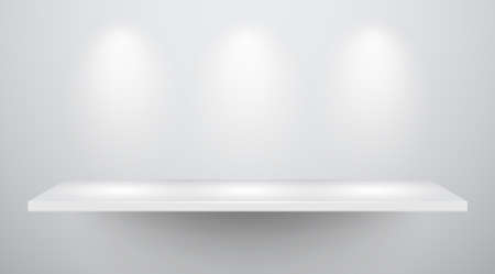 3d isolated Empty shelf for exhibit.   のイラスト素材