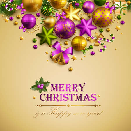 Beautiful christmas background with place for text. Vector illustration.のイラスト素材