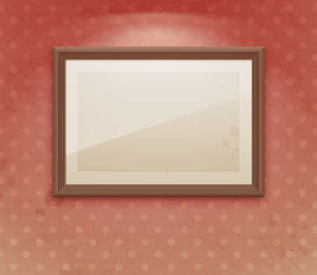 Empty frame on the wall  Vintage  background のイラスト素材
