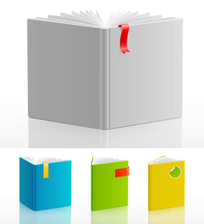 Set of open standing books   illustration のイラスト素材