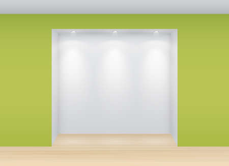 Gallery Interior with empty niche and lights のイラスト素材