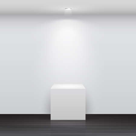 3d Empty white stand for your exhibit   illustration のイラスト素材
