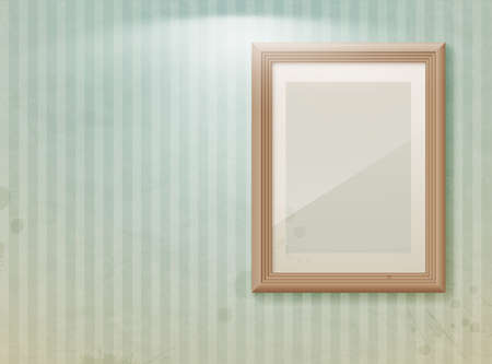Empty frame on the wall  Vintage background のイラスト素材