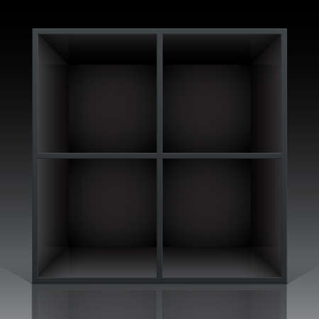 3d Empty shelf for exhibit in the wall  illustration のイラスト素材
