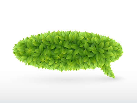 Summer Bubble for speech, Green leaves illustration のイラスト素材