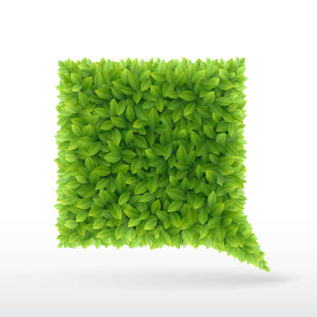 Summer Bubble for speech, Green leaves   illustration のイラスト素材