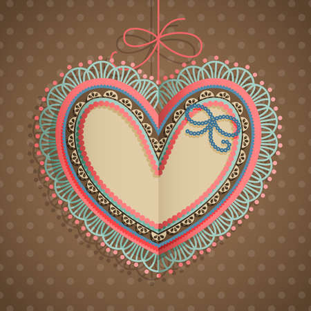 Valentine s Day vintage card with heart and place for text のイラスト素材
