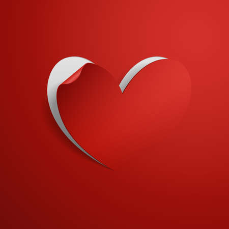 Valentine s Day card with heart shaped sticker illustrationのイラスト素材