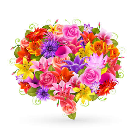 Summer Sale bubble, Colorful flowers   Illustratio のイラスト素材