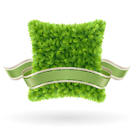 Bio concept label  Green leaves   illustration のイラスト素材