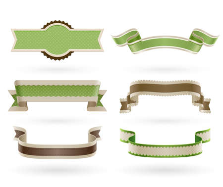 Set of retro Eco ribbons  Vector illustration のイラスト素材