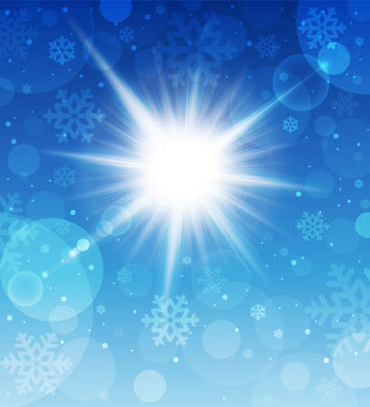 Winter sunny day background.  illustration.のイラスト素材