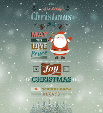 Christmas vintage greeting card.のイラスト素材