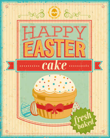Vintage Easter card. Vector illustration.のイラスト素材