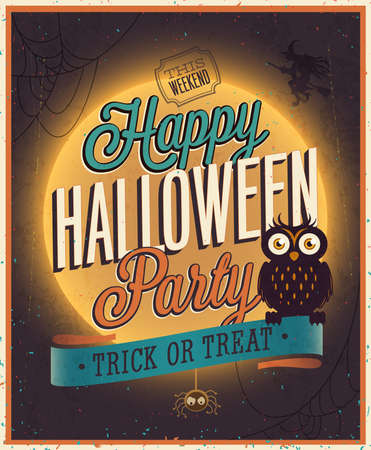 Happy Halloween Poster. Vector illustration.のイラスト素材