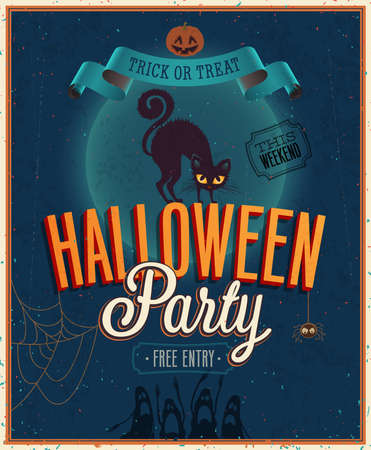 Happy Halloween Poster. Vector illustration.のイラスト素材